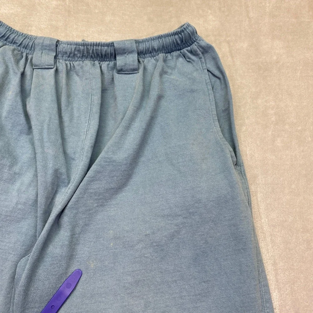 Big Dogs Mens Large Blue‎ Cotton Elastic Waist Wide Leg Cropped Lounge Pants